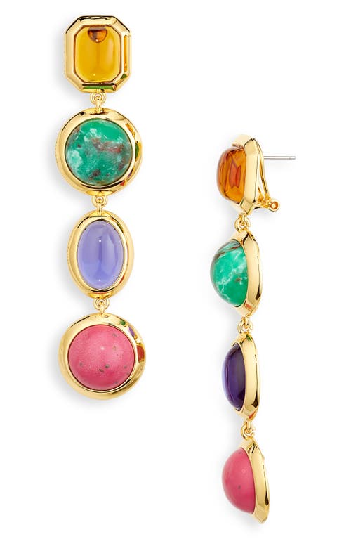 Lele Sadoughi Glass Rainbow Linear Drop Earrings