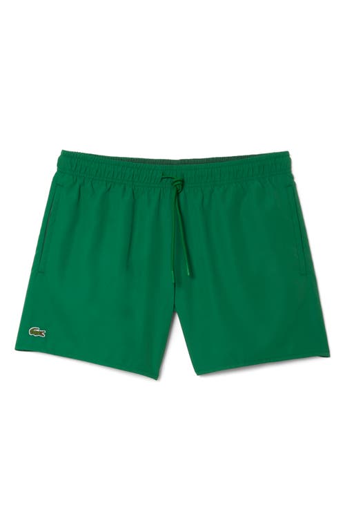 Lacoste Recycled Polyester Swim Trunks in Khi Roquette/Vert