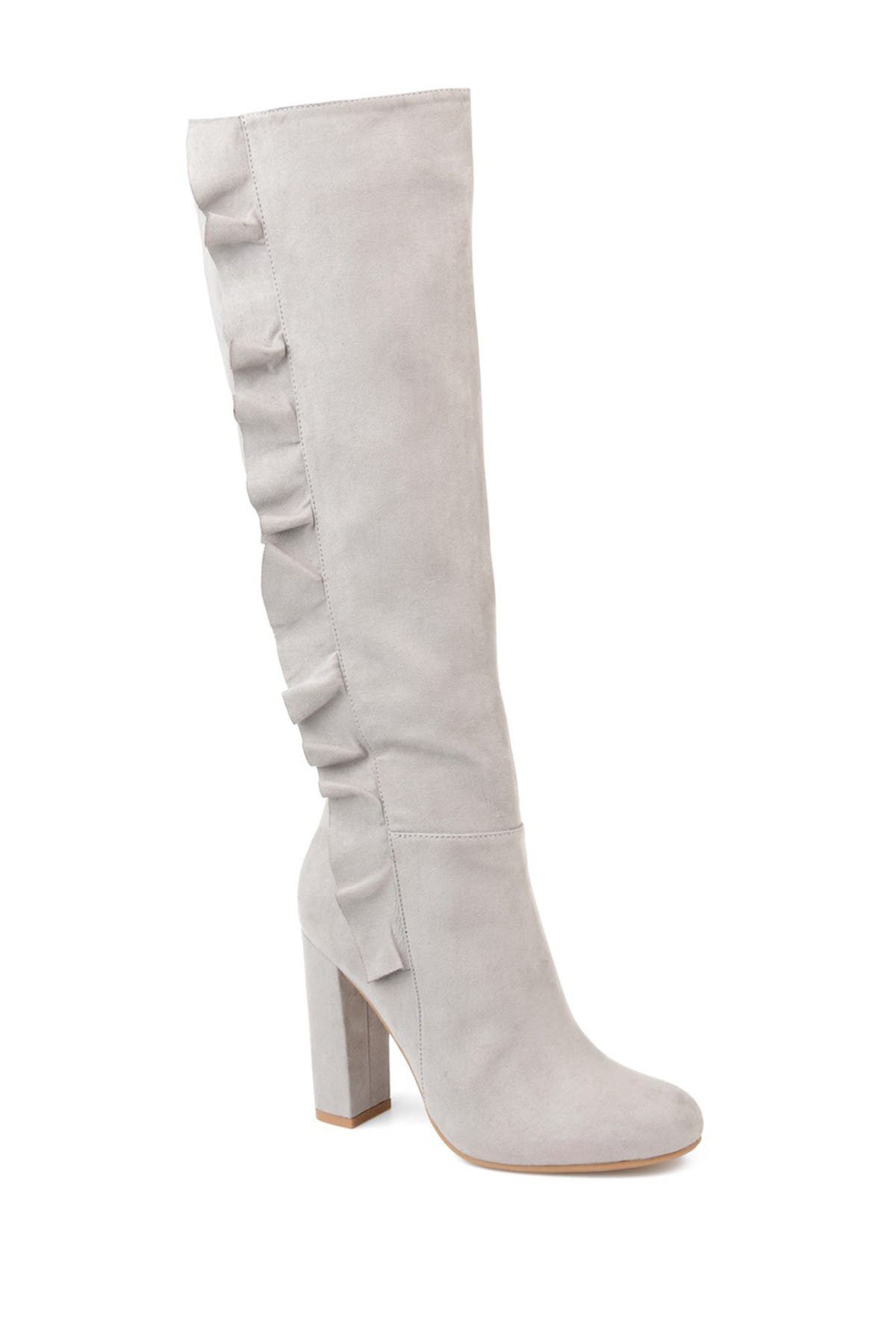 gray wide calf boots