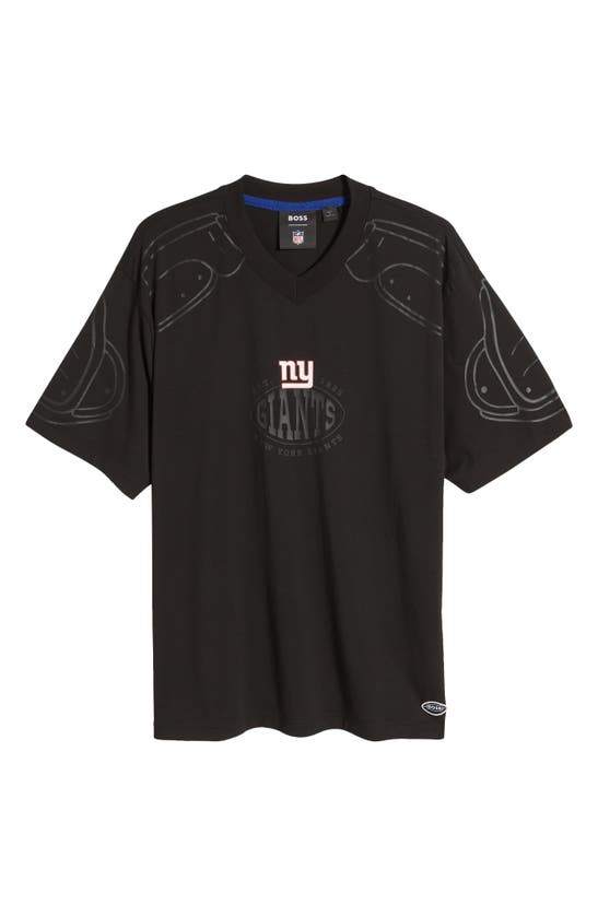 Shop Hugo Boss Boss X Nfl Tackle Graphic T-shirt In New York Giants Black