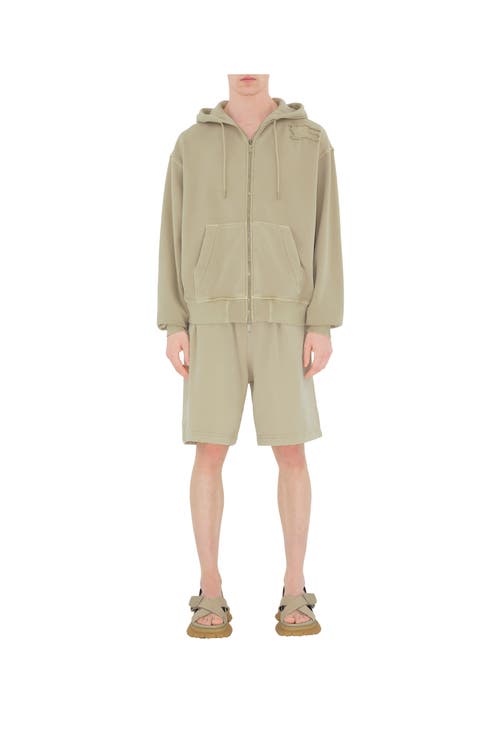 Shop Burberry Cotton Blend Shorts In Safari