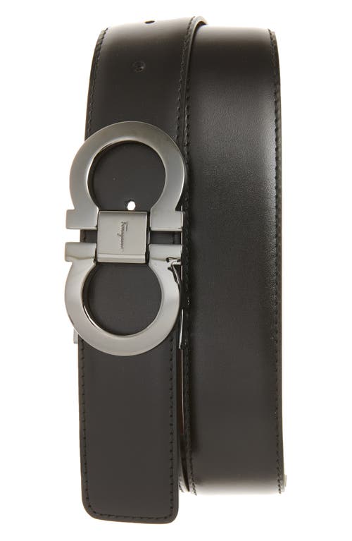 FERRAGAMO Reversible Leather Belt Black/Auburn at Nordstrom, Cm