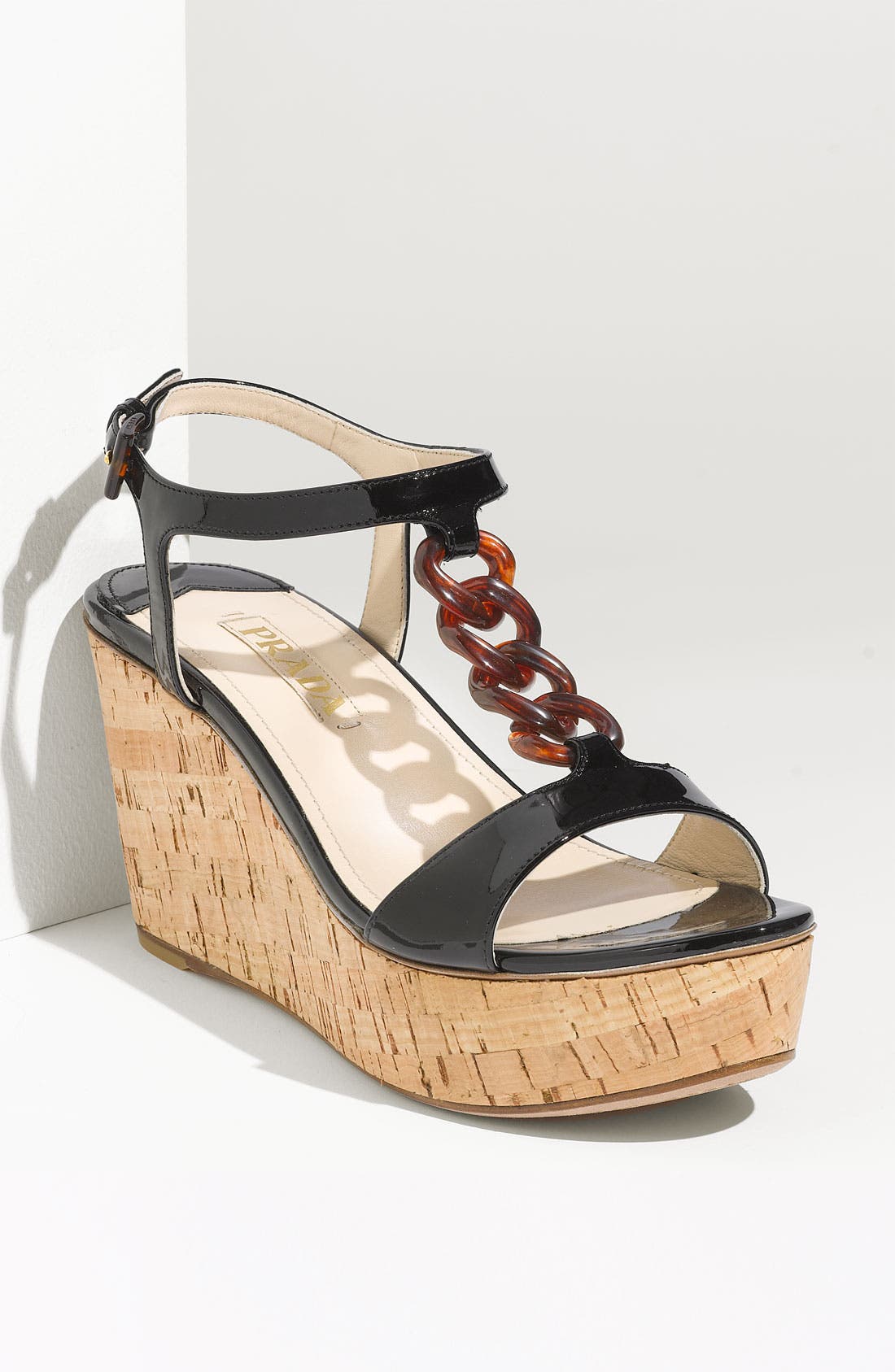 Prada Patent Leather Cork Platform Sandal Nordstrom