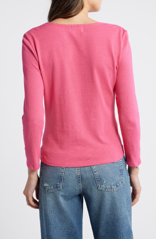 Shop Nation Ltd Mikaela Ruched Cotton Top In Pink Flambe