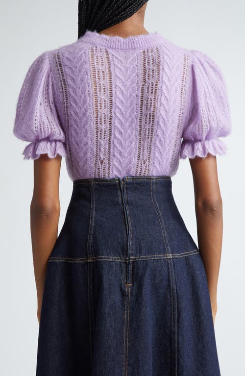 Shop Ulla Johnson Mavis Mixed Stitch Alpaca Blend Sweater In Lavender