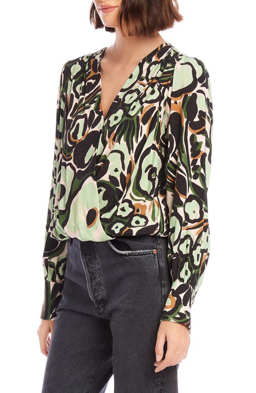 Shop Fifteen Twenty Ines Floral Drape Front Top In Print