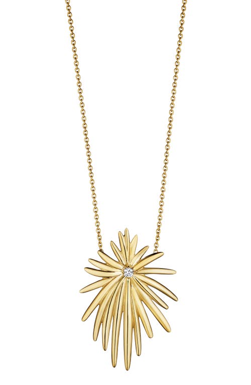 18K Gold Diamond Pendant Necklace in Yellow Gold