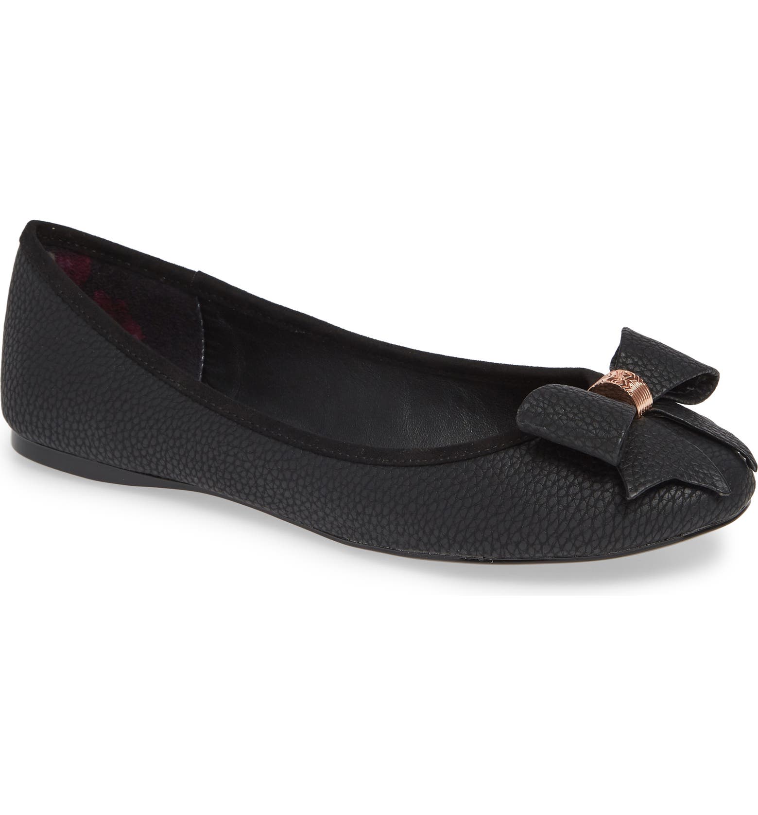 Black Ted Baker ballet flats with bow