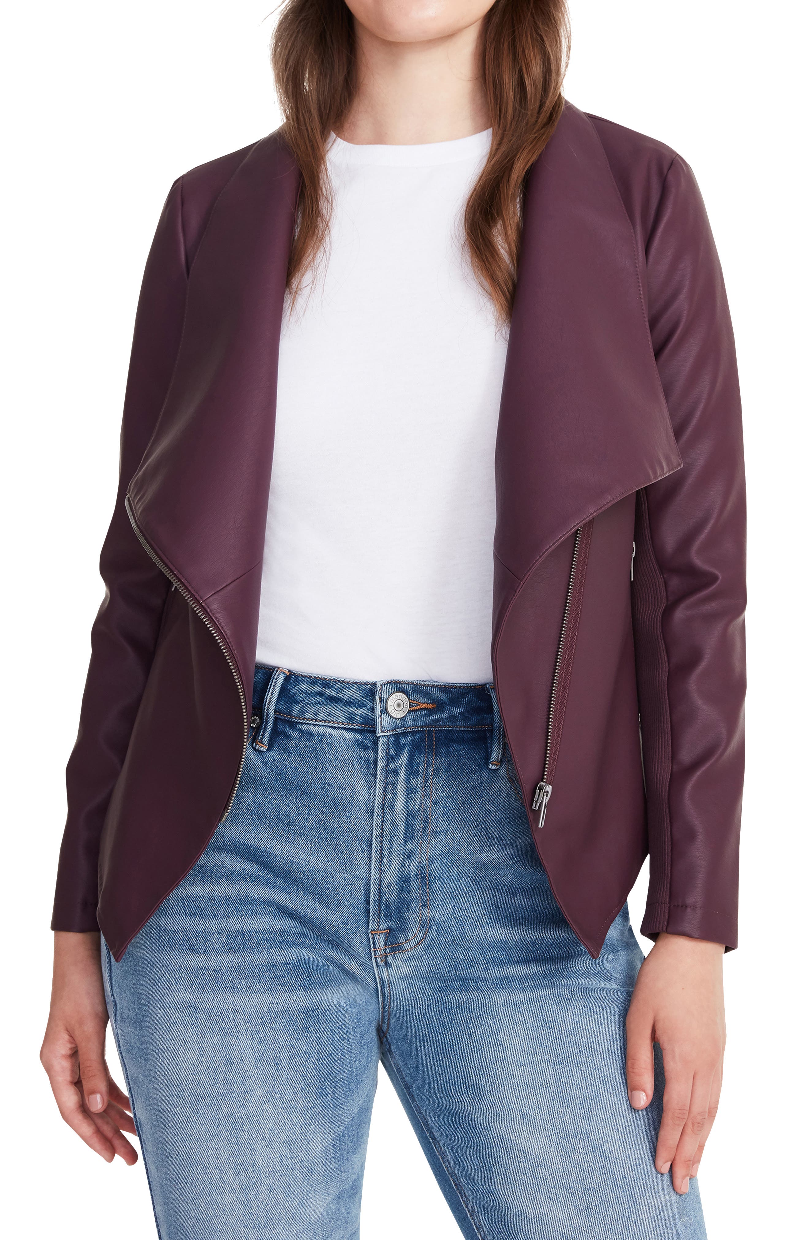 gabrielle faux leather jacket