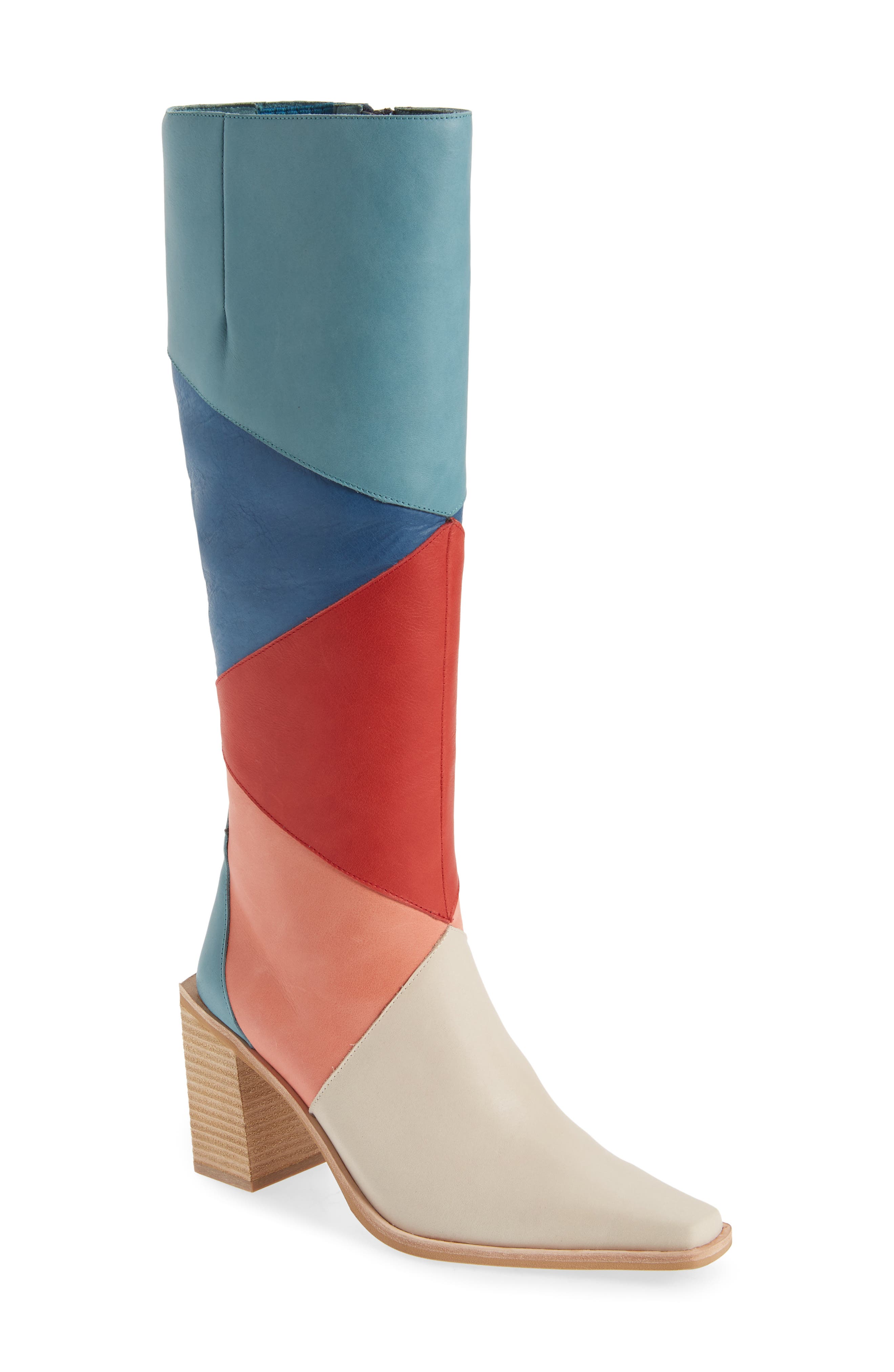 multi color knee high boots