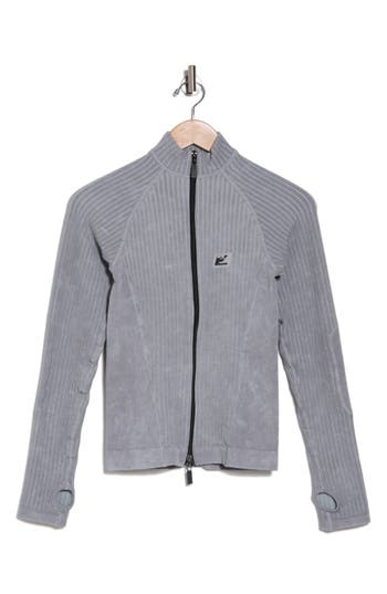 Iets Frans Shrunken Ribbed Jacket In Grey