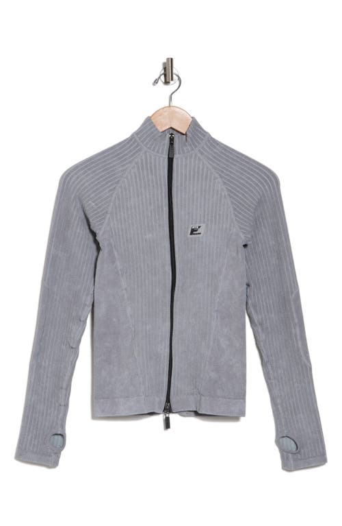 Shop Iets Frans Shrunken Ribbed Jacket In Grey