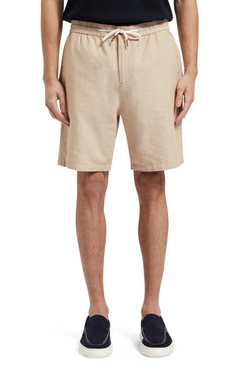 Fave Cotton & Linen Twill Bermuda Shorts in Seastone