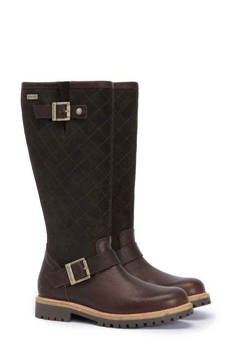 Black quilted boots womens best sale