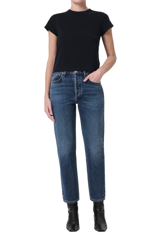 Agolde Riley High Waist Crop Straight Leg Jeans In Control