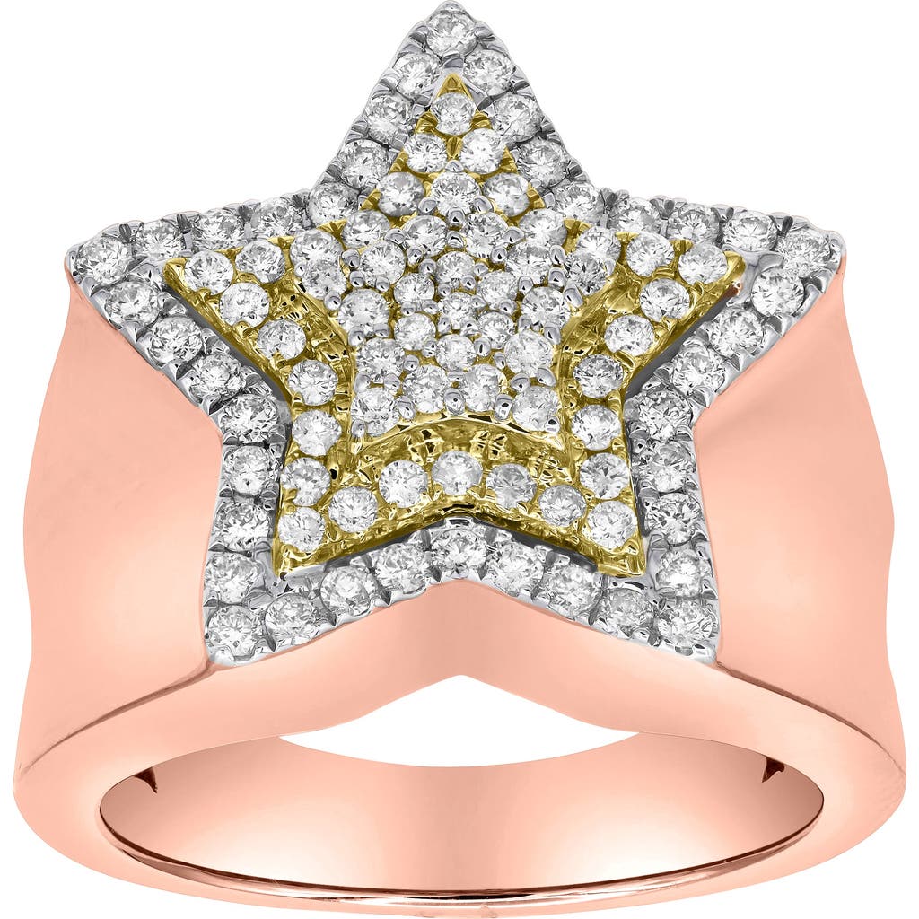 Luvmyjewelry Star Studded Bling 14k Rose Gold Two Tone Star Ring In 14k Rose Gold