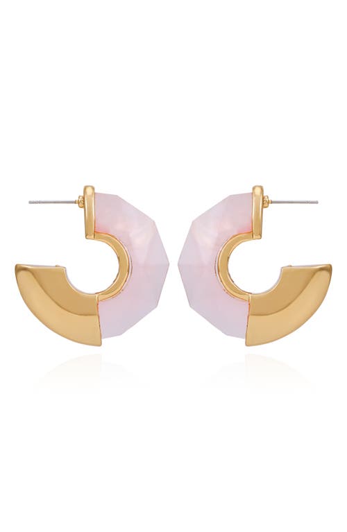 Shop Vince Camuto Clearly Disco Hoop Earrings In Light Pink/gold Tone