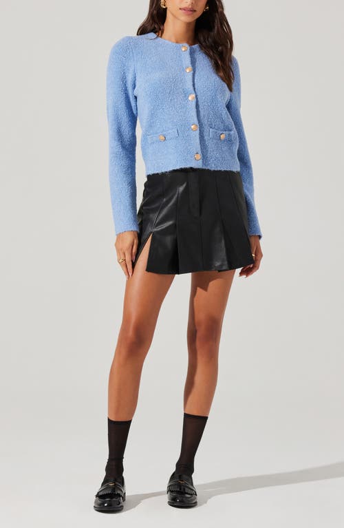 Shop Astr The Label Teddy Cardigan In Blue