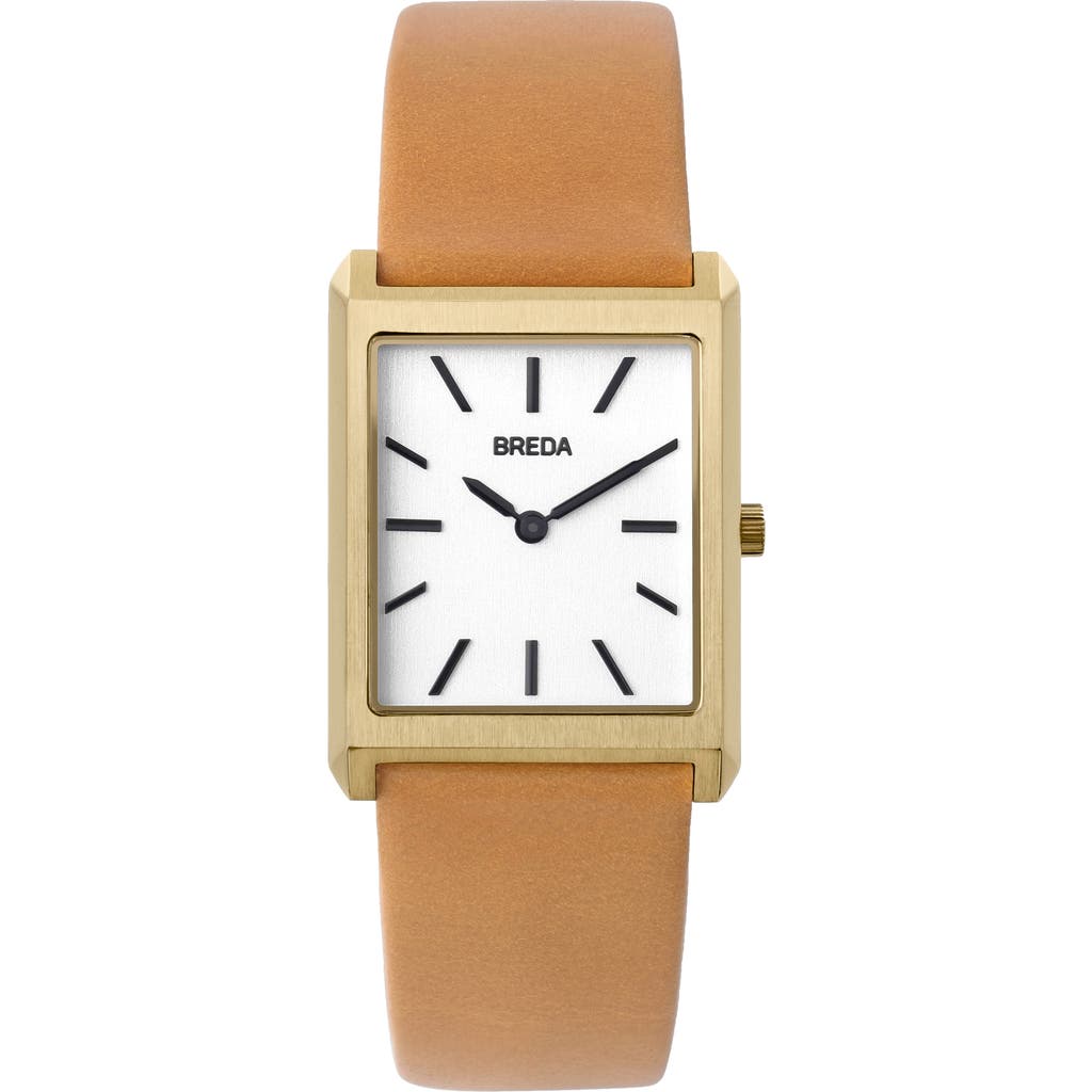 Breda Virgil Leather Strap Watch, 26mm In Brown