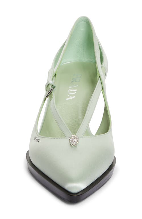 Shop Prada Runway Pointed Toe Pump In Acqua