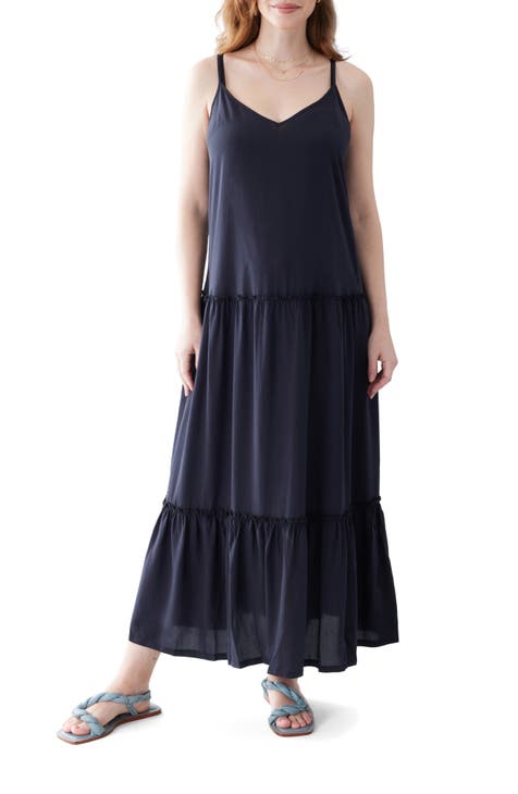 Soft Surroundings Black Chiffon Layered Dress Sleeveless Size XL