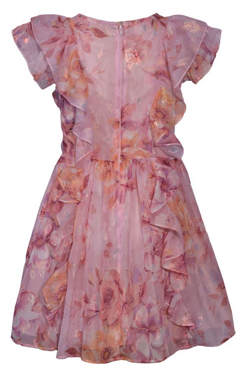 Iris & Ivy Kids' Foiled Chiffon Dress In Blush