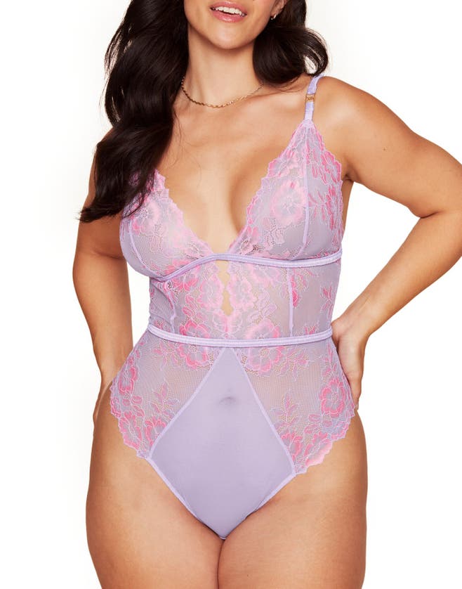 Shop Adore Me Calissa Lace Bodysuit Lingerie In Medium Purple