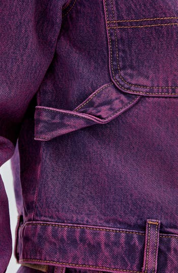 ASOS Denim Jacket In Washed Purple for Men