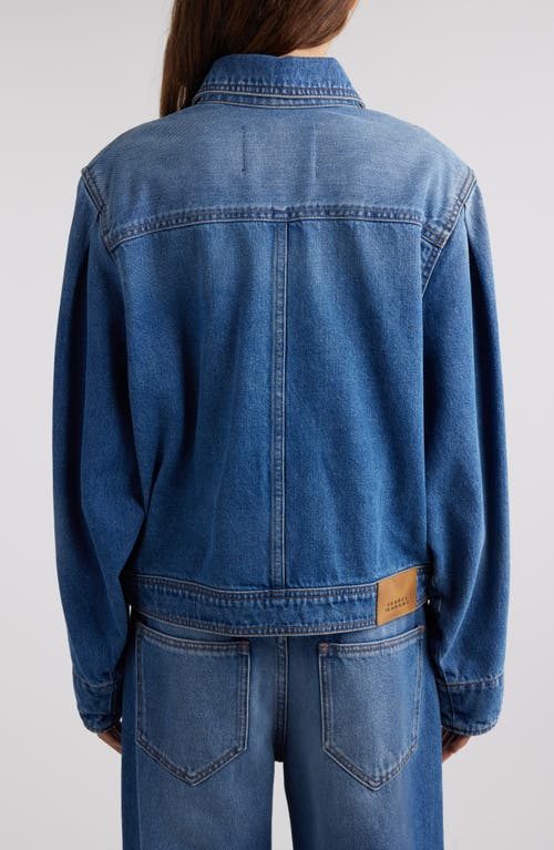 Shop Isabel Marant Valette Curve Hem Denim Jacket In Blue