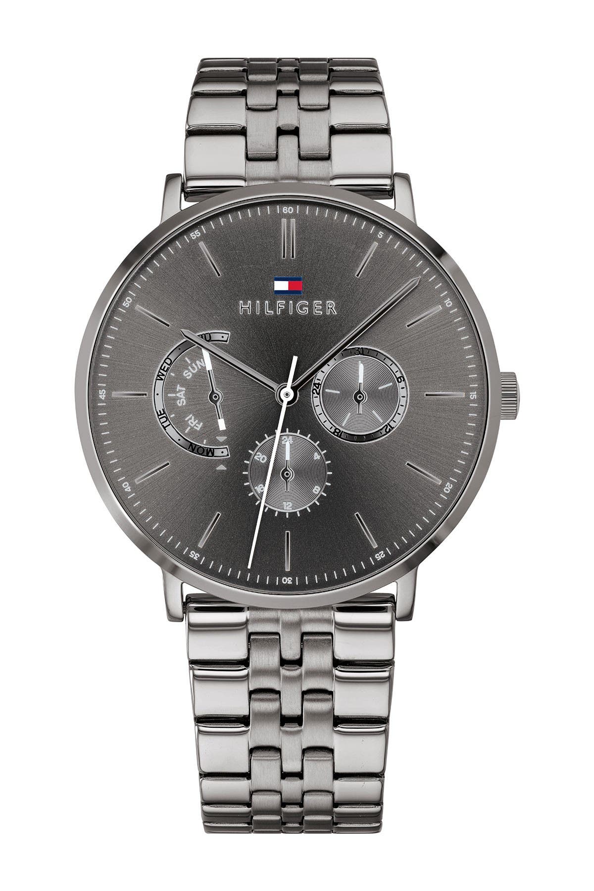 tommy hilfiger men's black ip bracelet watch