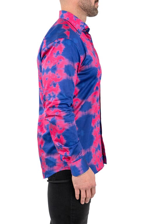 Maceoo Fibonacci Temperate Contemporary Fit Button-up Shirt In Blue