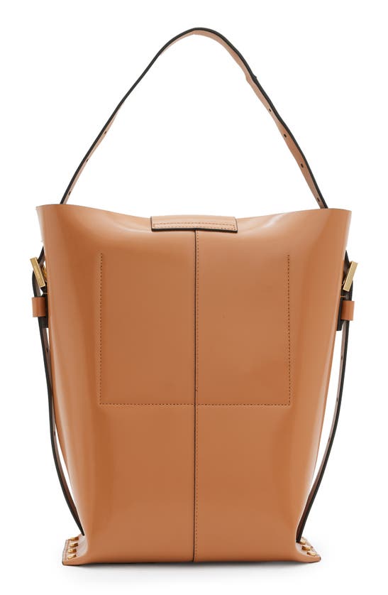 Shop Allsaints Miro Leather Shoulder Bag In Desert Tan