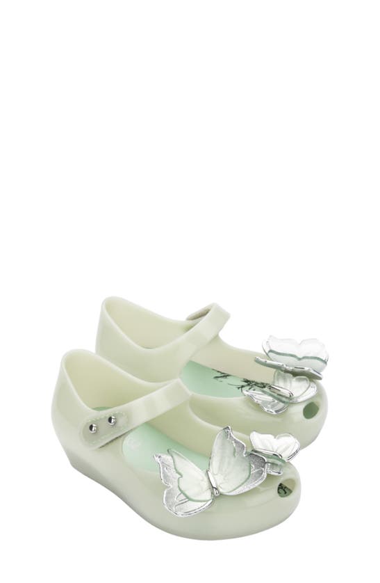 Mini Melissa Kids' Ultragirl Butterfly Mary Jane Flat In Green