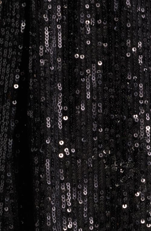 Anne Klein Sequin Draped Open Front Cardigan In Anne Black