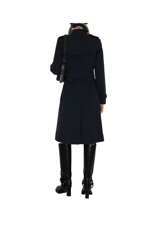 Burberry Long Cashmere Blend Kens In Coal Blue