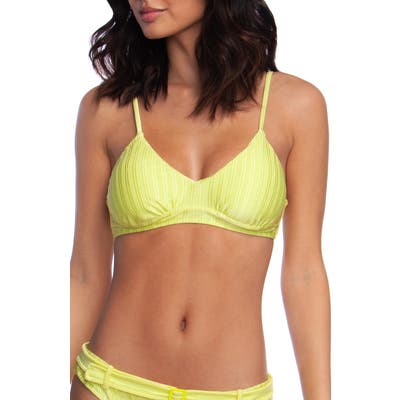The Bikini Lab Luster Ribbed Bralette Bikini, Orange
