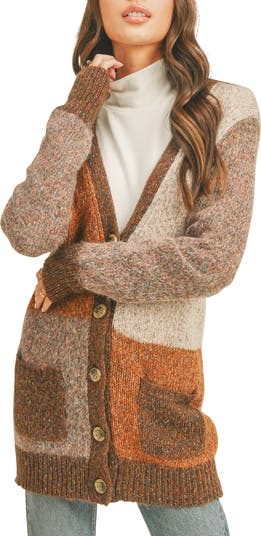 Colorblock Longline Cardigan
