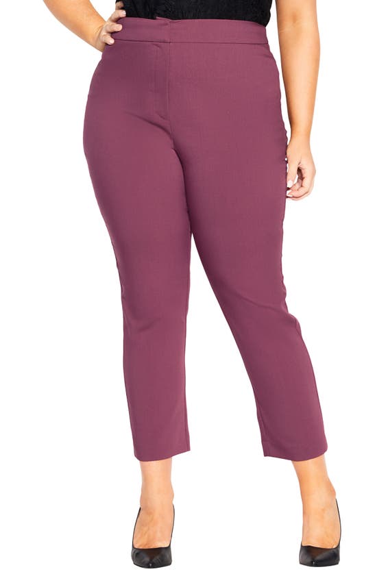 City Chic Sophie Crop Pants In Roseberry