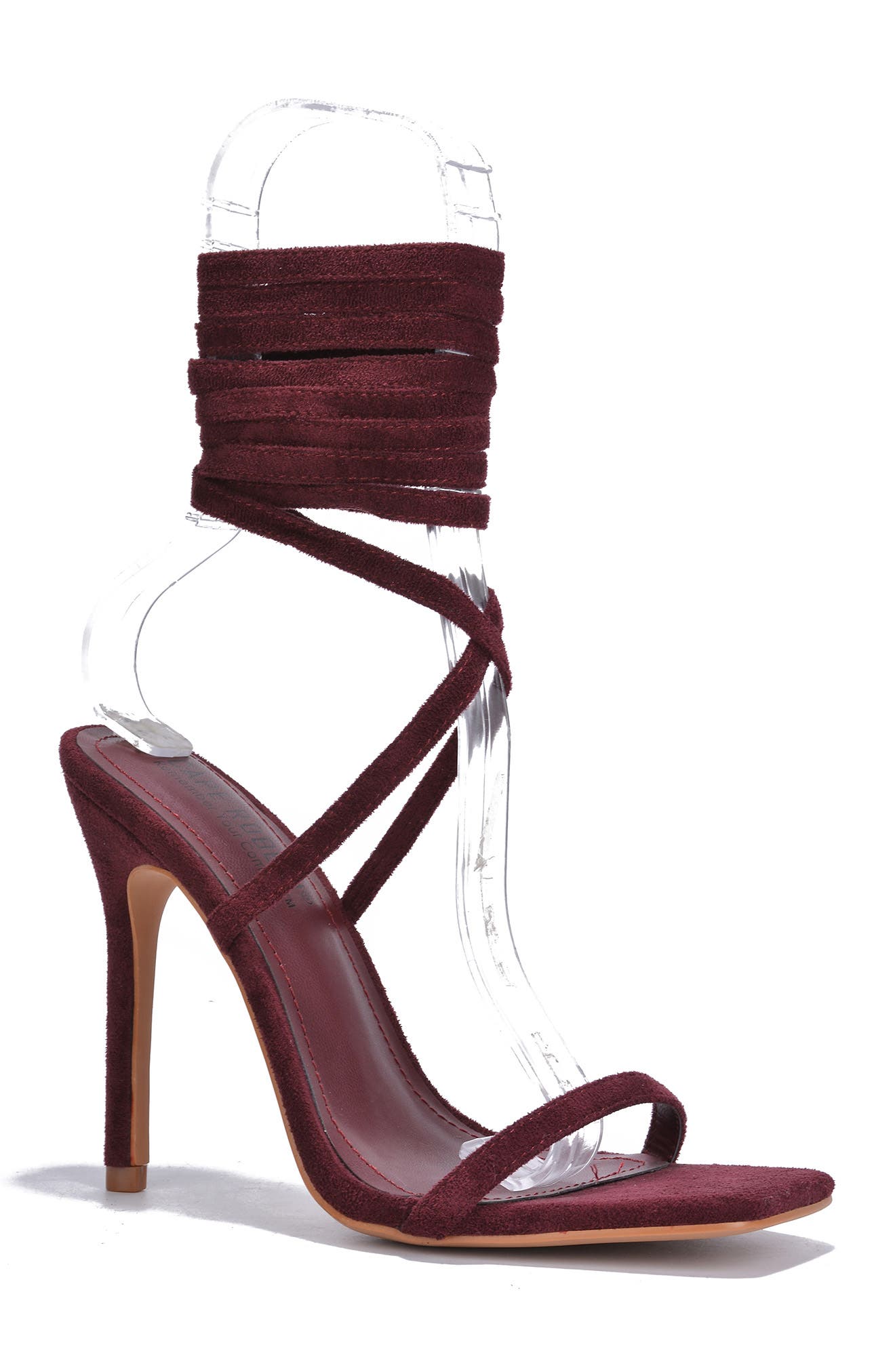 burgundy strappy sandals