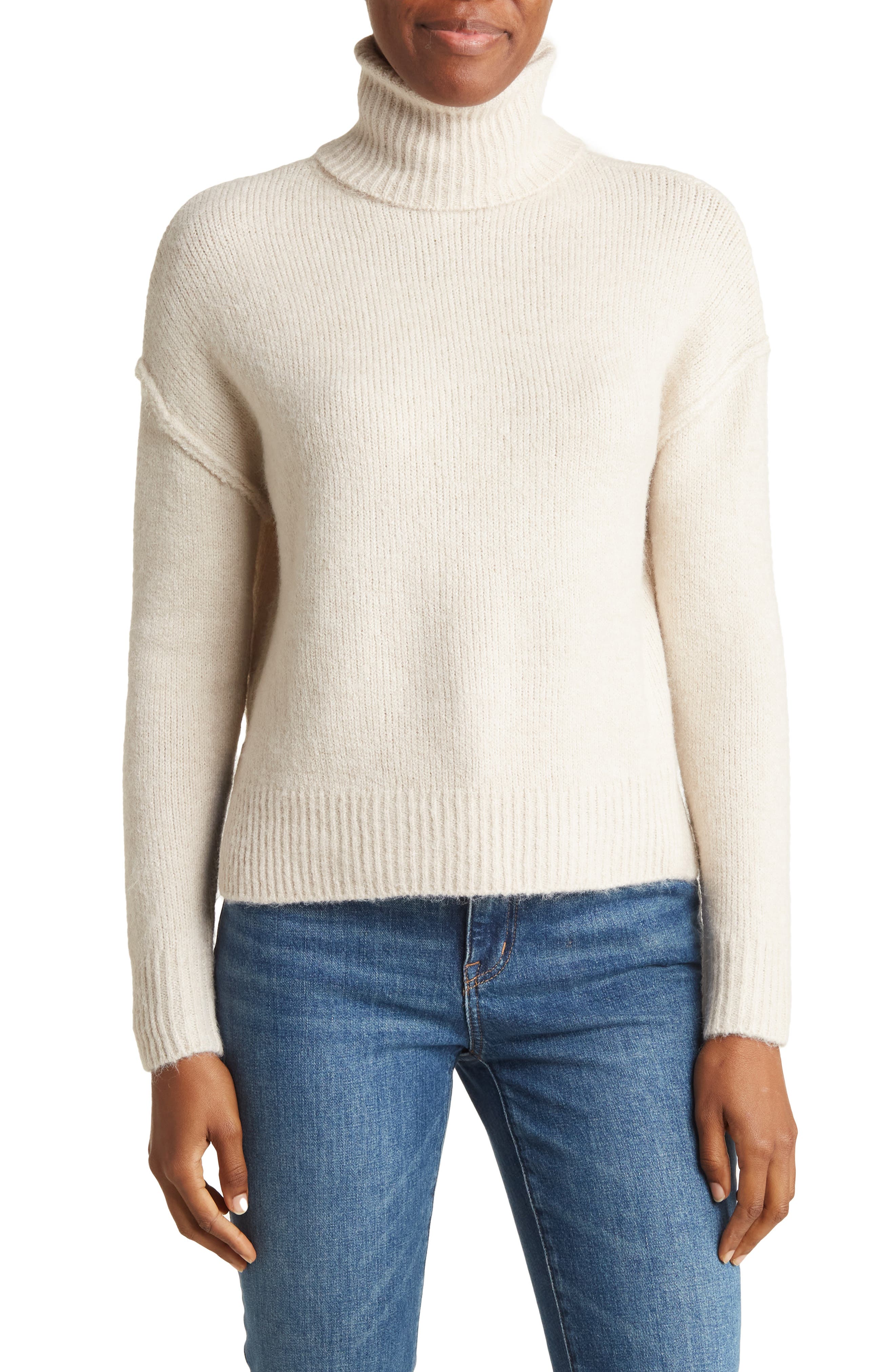 Women's Ivory Turtleneck, Mock Neck 