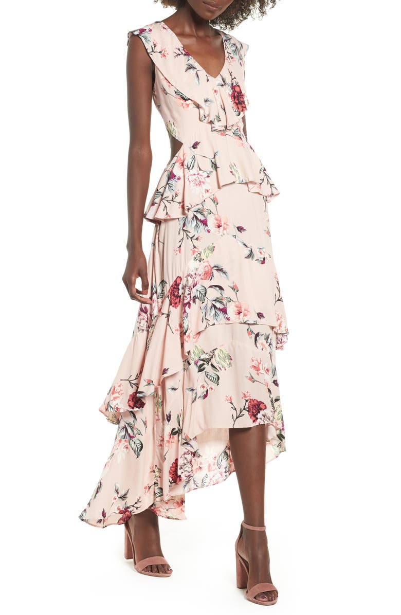 Leith Ruffle High/Low Maxi Dress | Nordstrom