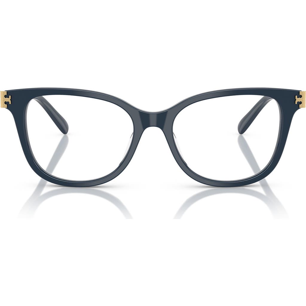 Tory Burch 51mm Square Optical Glasses In Navy