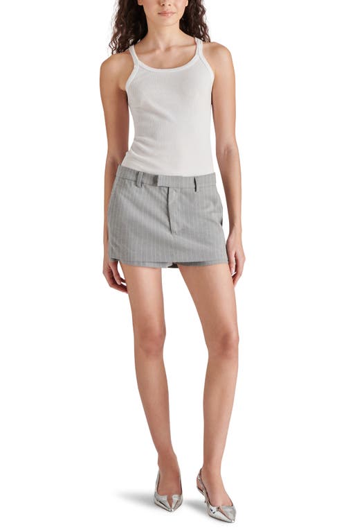 Shop Steve Madden Rodin Pinstripe Low Rise Skort In Grey