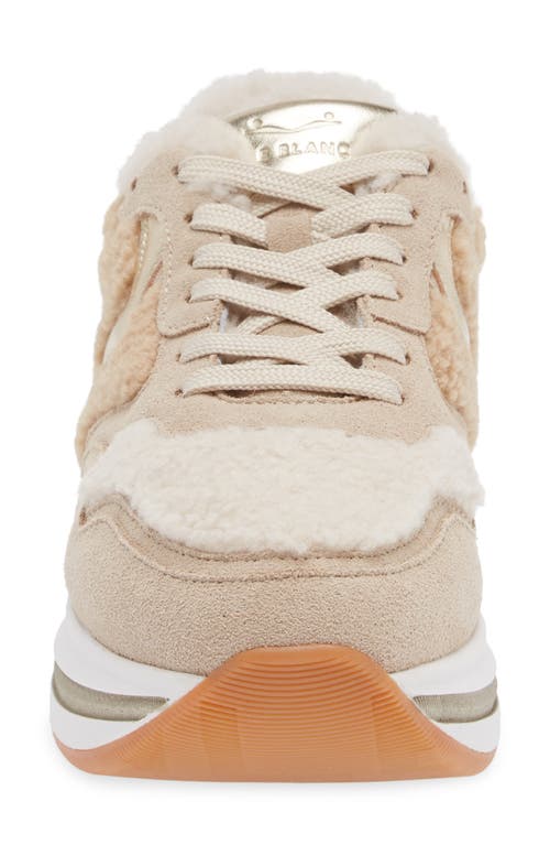 Voile Blanche Melany Faux Shearling Sneaker In Beige