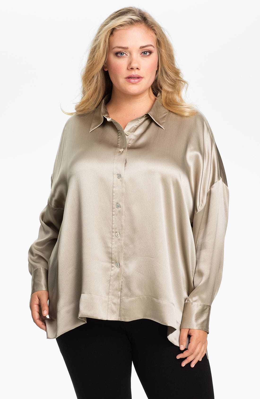 plus satin shirt