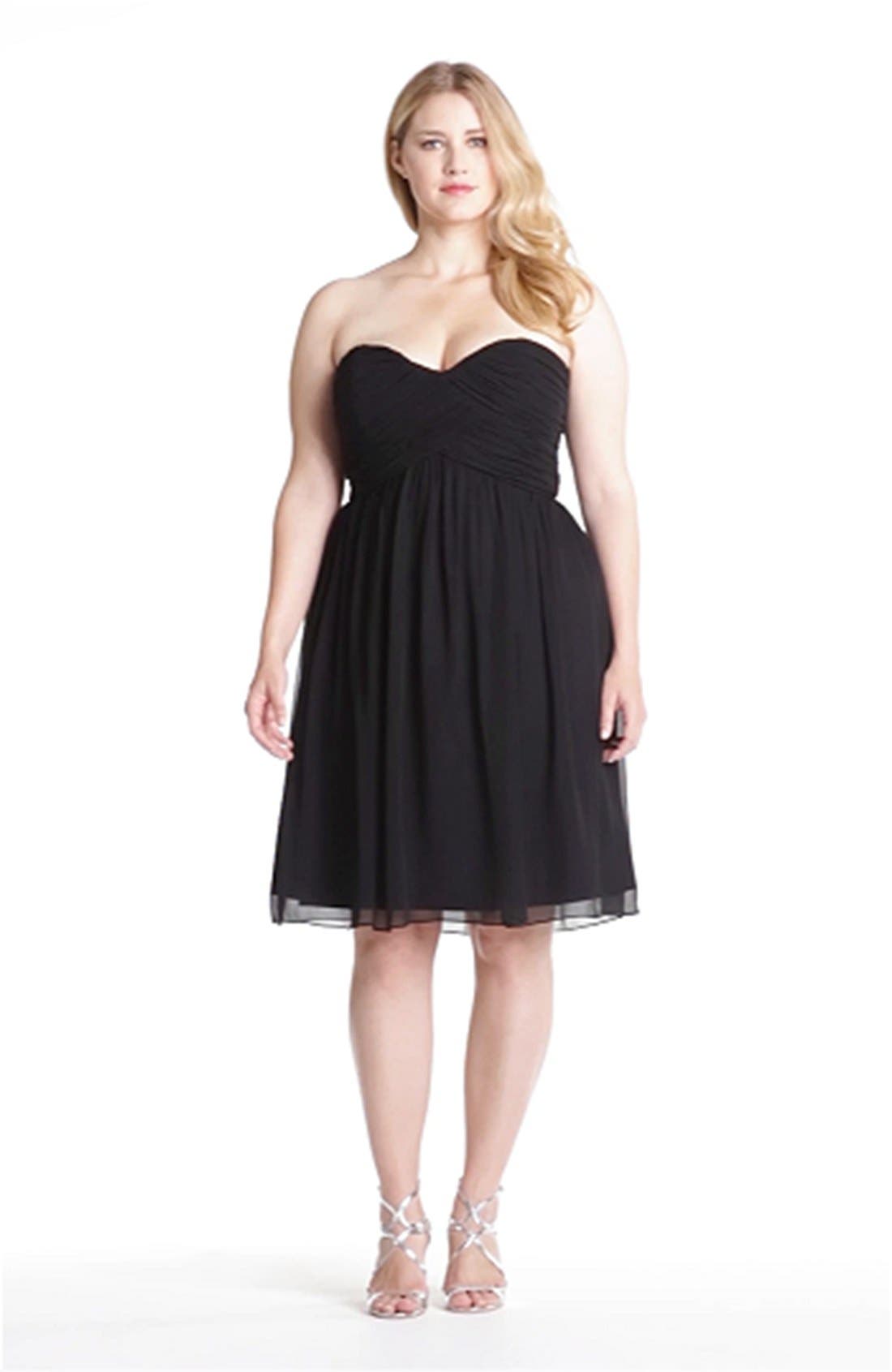 donna morgan strapless dress