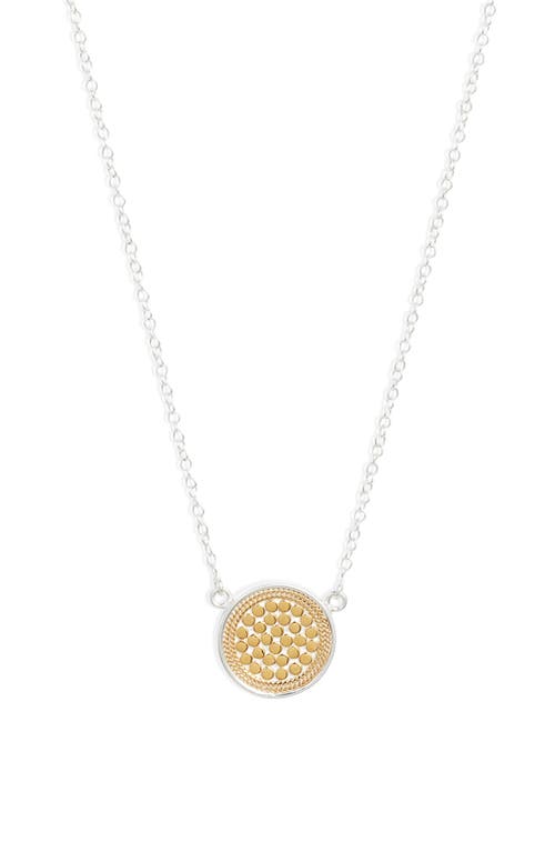 Classic Reversible Disc Pendant Necklace in Two Tone
