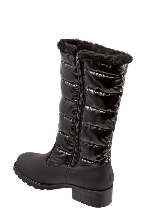 Shop Trotters Benji Weatherproof Faux Fur Boot In Black Rubber/polyester