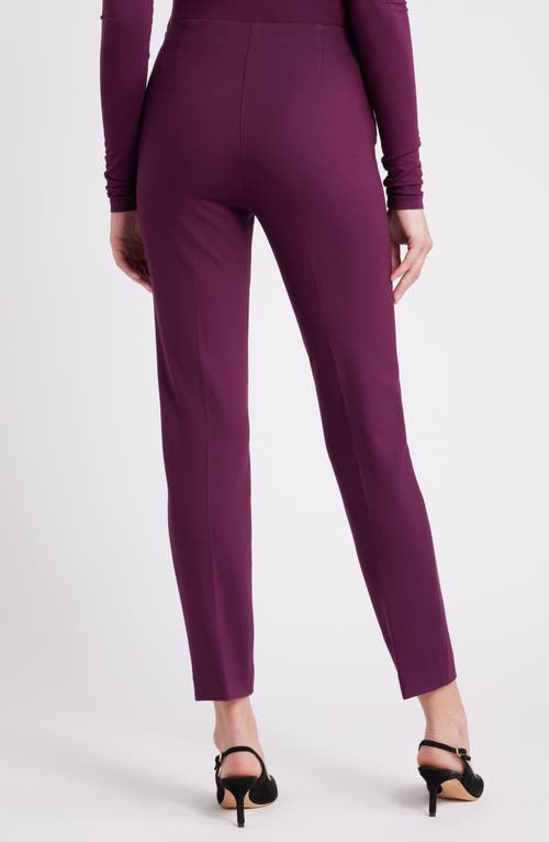 Shop Anne Klein Hollywood Waist Slim Fit Pants In Deep Plum