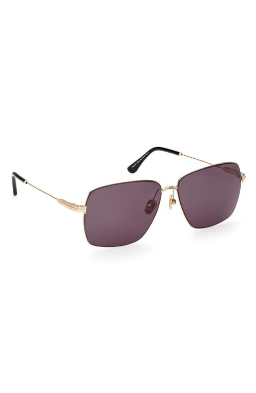 Shop Tom Ford 58mm Square Sunglasses In Shiny Deep Gold/smoke